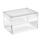 balikha Reptile Terrarium Acrylic Terrarium Container Convenient Ventilation Turtle Tank Reptile Breeding Box for Terrapin Amphibians S